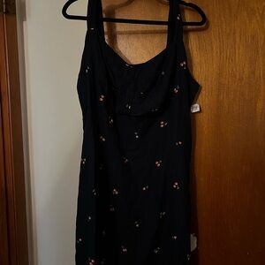 Old Navy Black Dress with Pink cherry Accents